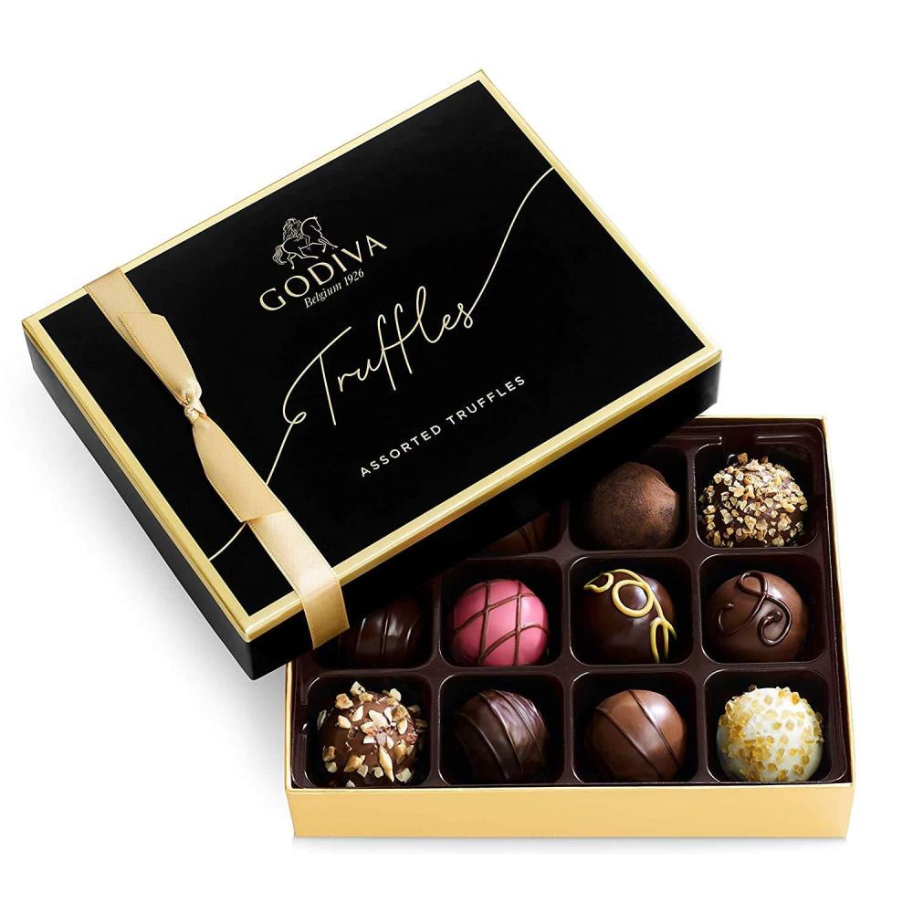 imageGodiva Chocolatier Birthday Truffles Assorted Chocolate Gift Box 12 pcSignature Truffles