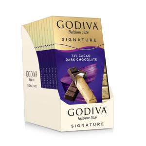 Godiva Chocolatier Signature Mini Bars, Sea Salt Dark Chocolate, 12-Ct. (8 pc. each)(72% Cacao Dark)