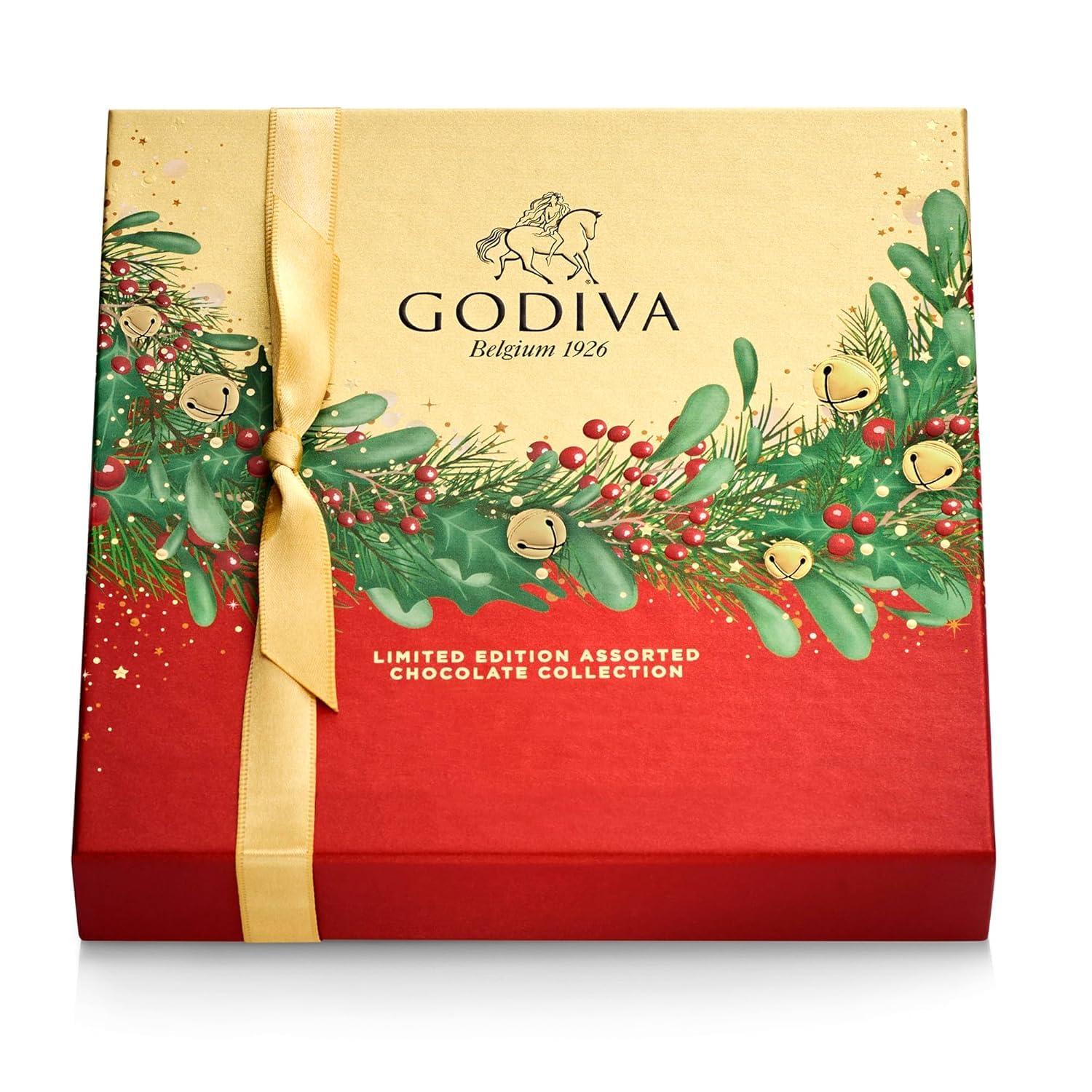 imageGodiva Red Bow Gold Assorted Chocolate Gift Box Belgian Dark and Milk Chocolates with Pralins Ganaches ampamp Caramels Gourmet Holiday Gift NonGMO ampamp Kosher 60 PcChocolate