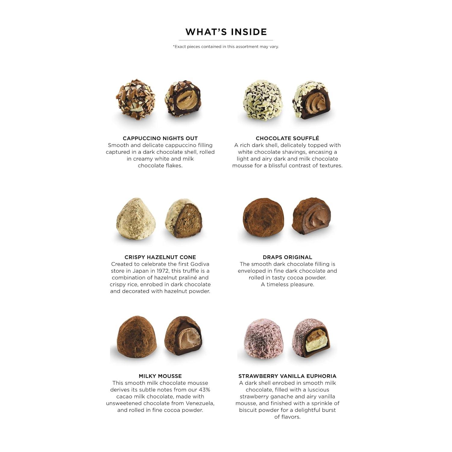 imageGodiva Red Bow Signature Truffle Gift Box Belgian Dark and Milk Chocolates with Ganache Centers Gourmet Holiday Gift NonGMO ampamp Kosher 24 PcRed Bow Signature