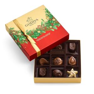 Godiva Red Bow Gold Assorted Chocolate Gift Box, Belgian Dark and Milk Chocolates with Pralinés, Ganaches & Caramels, Gourmet Holiday Gift, Non-GMO & Kosher, 60 Pc(Chocolate)