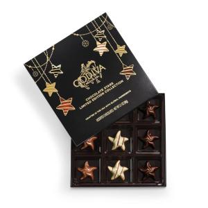 Godiva Red Bow Gold Assorted Chocolate Gift Box, Belgian Dark and Milk Chocolates with Pralinés, Ganaches & Caramels, Gourmet Holiday Gift, Non-GMO & Kosher, 60 Pc(Holiday Stars)
