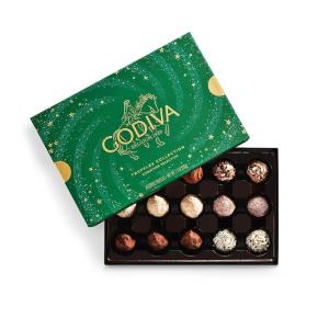 Godiva Red Bow Signature Truffle Gift Box, Belgian Dark and Milk Chocolates with Ganache Centers, Gourmet Holiday Gift, Non-GMO & Kosher, 24 Pc(Holiday – Signature)