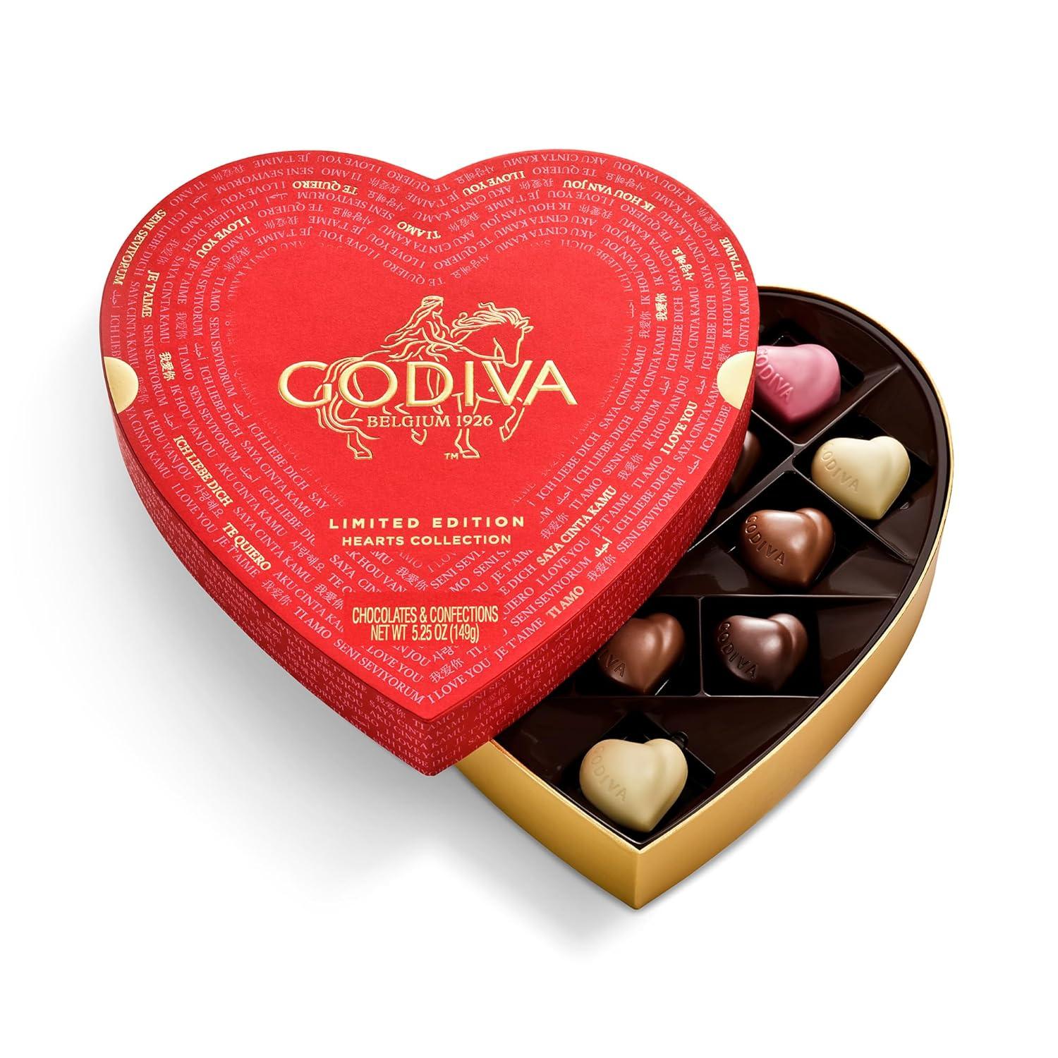 image:imageGodiva Gold Heart Belgian Chocolate Box Assorted Chocolates with Ganache and Pralins Elegant Valentines Day Gift for Her 14 PcAssorted Chcocolate