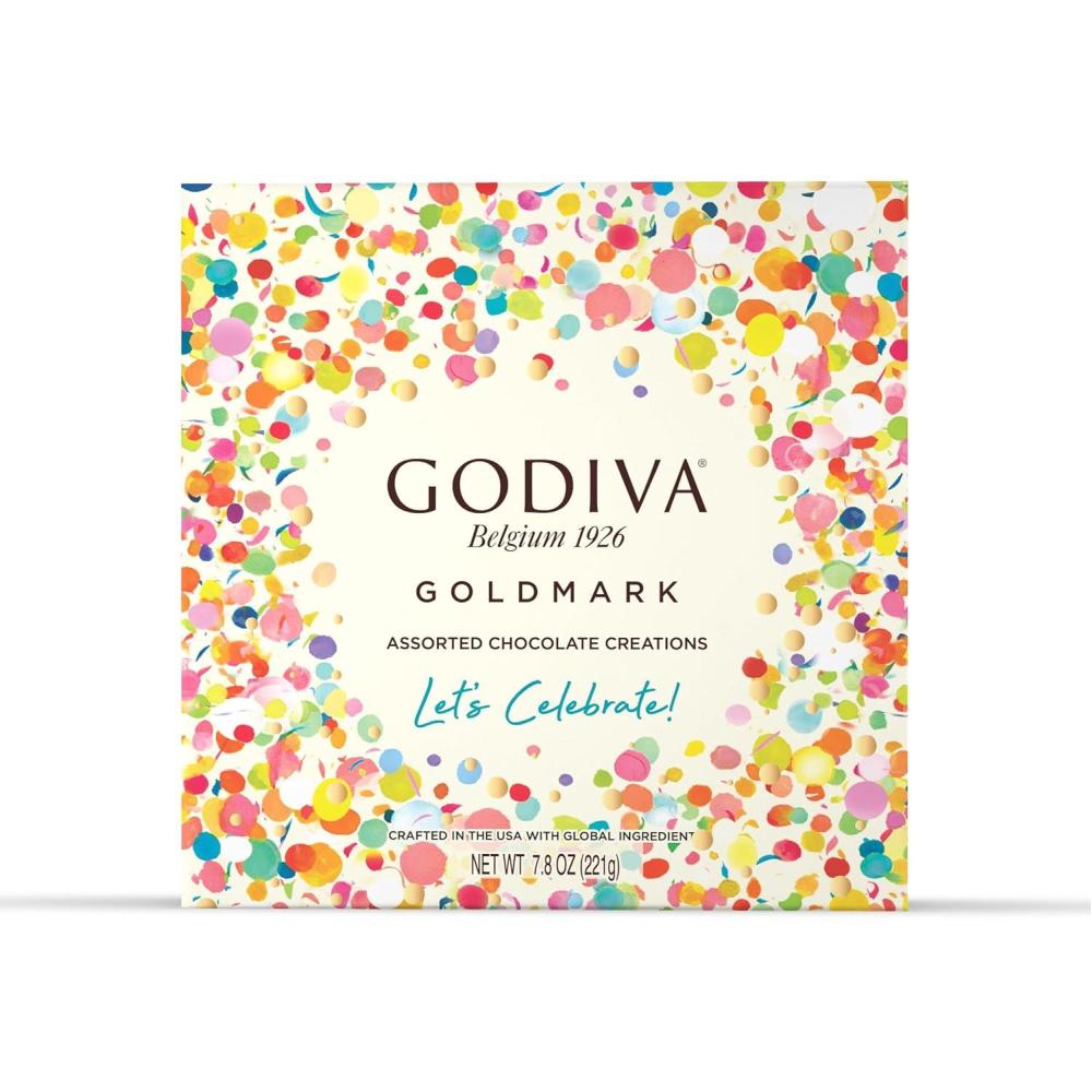 image:imageGodiva Chocolatier Limited Edition Goldmark Celebrations Assorted Cake Inspired Chocolate Gift Box for Birthday Thank You Anniversary Congratulations Gift Basket Milk and Dark Chocolate 18pc