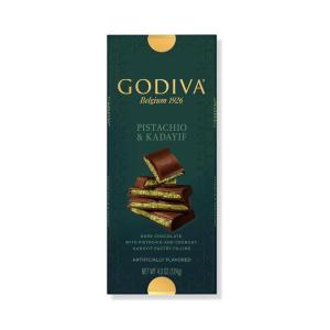 Godiva Dubai Style Dark Chocolate Bar, Gourmet Chocolate with Creamy Pistachio Filling & Crispy Kadayif, Premium Chocolate for Easter Basket,122g(Dark Chocolate)