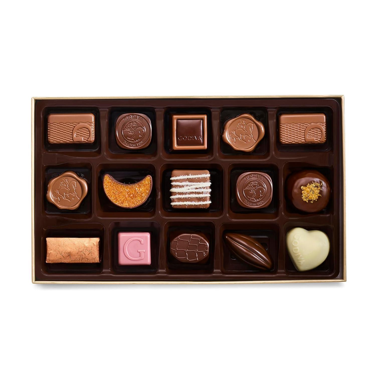 image:imageGodiva Centennial Collection Chocolate Gift Box Limited Edition Belgian Dark amp Milk Chocolates Assortment 100th Anniversary Vintage Design Kosher 10 Pc15 Pieces