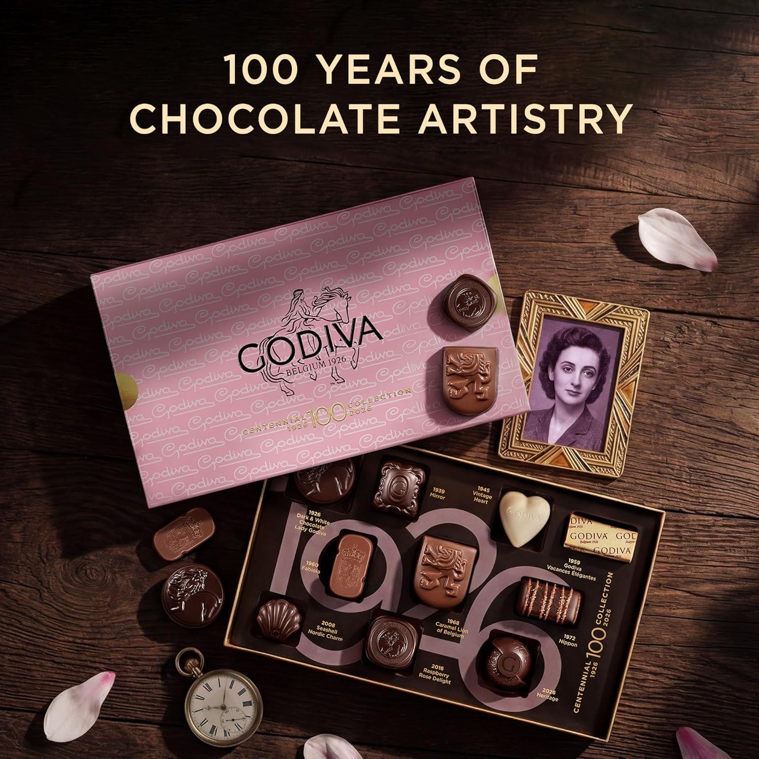 image:imageGodiva Centennial Collection Chocolate Gift Box Limited Edition Belgian Dark amp Milk Chocolates Assortment 100th Anniversary Vintage Design Kosher 10 Pc20 Pieces