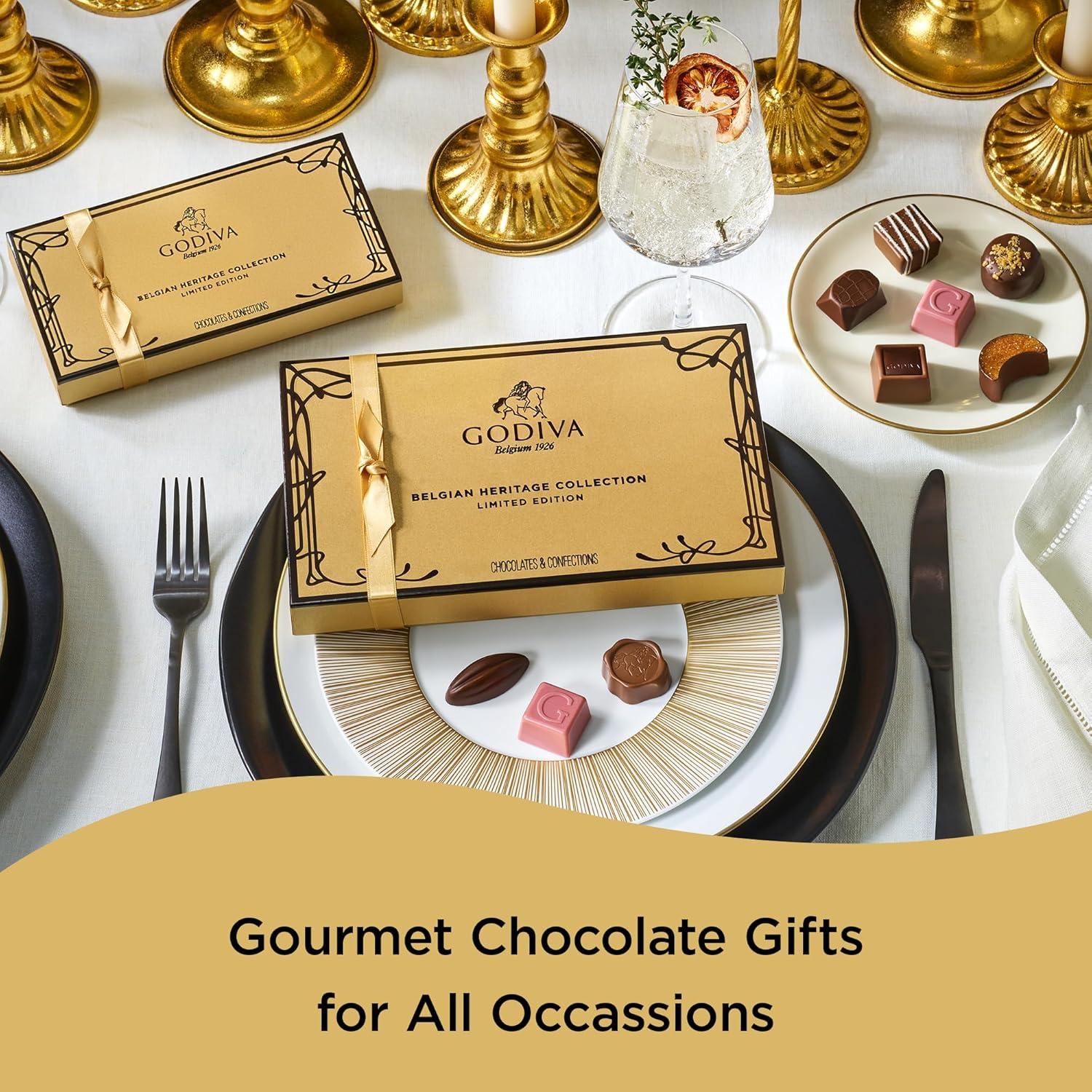 image:imageGodiva Centennial Collection Chocolate Gift Box Limited Edition Belgian Dark amp Milk Chocolates Assortment 100th Anniversary Vintage Design Kosher 10 Pc15 Pieces