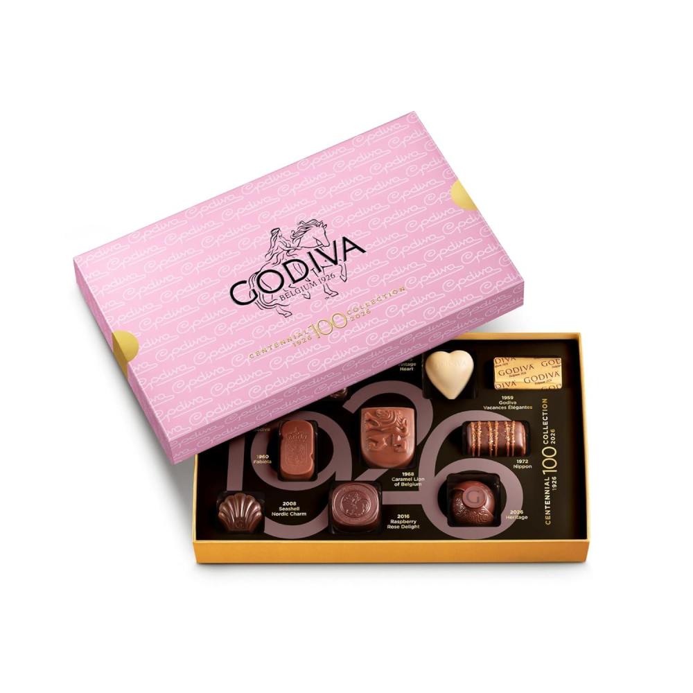 image:imageGodiva Centennial Collection Chocolate Gift Box Limited Edition Belgian Dark amp Milk Chocolates Assortment 100th Anniversary Vintage Design Kosher 10 Pc10 Pieces