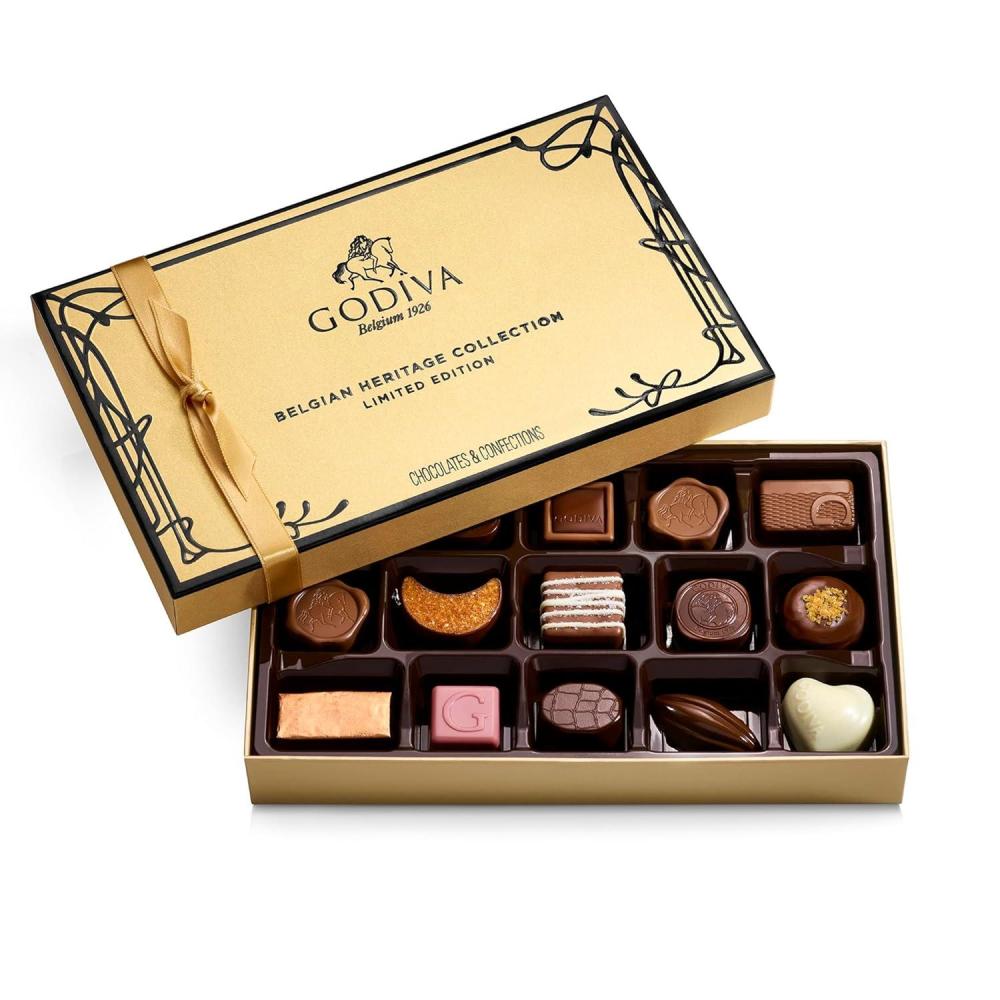 image:imageGodiva Centennial Collection Chocolate Gift Box Limited Edition Belgian Dark amp Milk Chocolates Assortment 100th Anniversary Vintage Design Kosher 10 Pc15 Pieces
