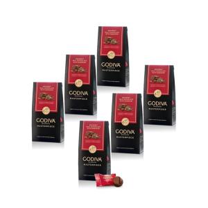 Godiva Masterpiece Dark Chocolate Bags, Individually Wrapped with Ganache Center, Gourmet Gift for Birthday, Holiday, Kosher, Halal, 4oz, Pack of 6(Milk Chocolate Ganache)