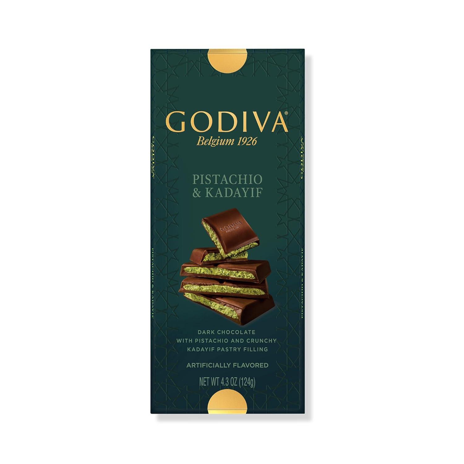 image:imageGodiva Dubai Style Dark Chocolate Bar Gourmet Chocolate with Creamy Pistachio Filling amp Crispy Kadayif Premium Chocolate for Easter Basket122g Pack of 2Dark Chocolate