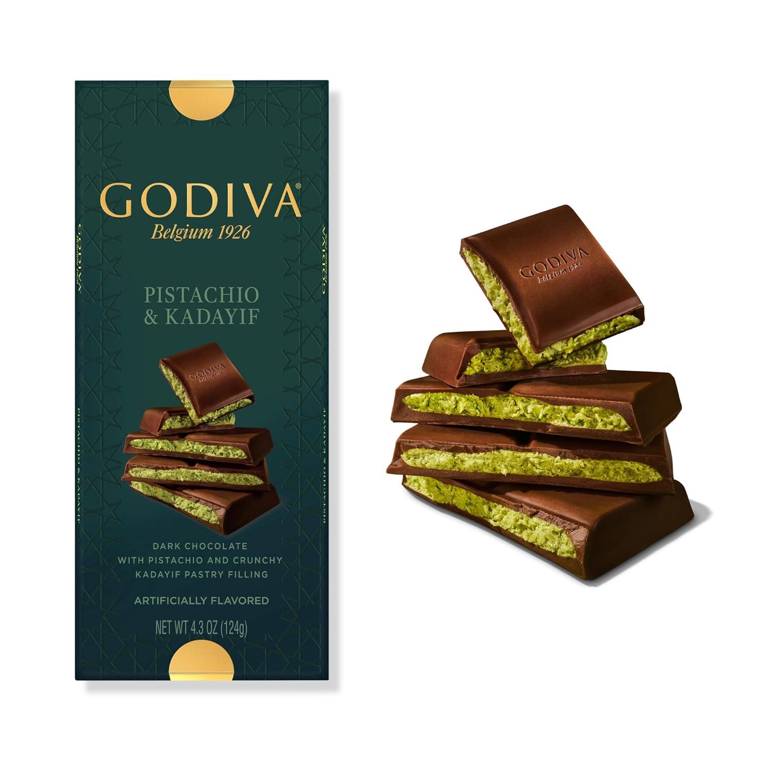 image:imageGodiva Dubai Style Dark Chocolate Bar Gourmet Chocolate with Creamy Pistachio Filling amp Crispy Kadayif Premium Chocolate for Easter Basket122g Pack of 2Dark Chocolate